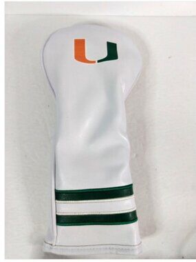 Team Golf University Of Miami Hurricanes Golf Club Head Cover White & Green